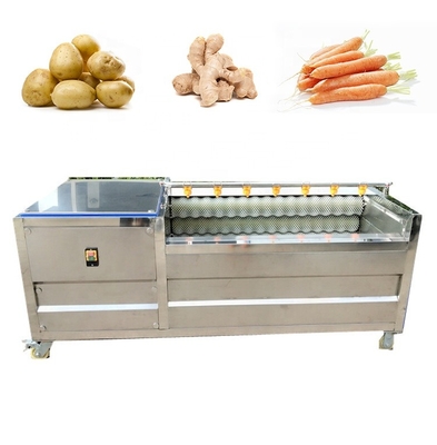 High Efficiency Easy Operate Ginger Sweet Tomato Peeling Washing Brush Cleaning Machine